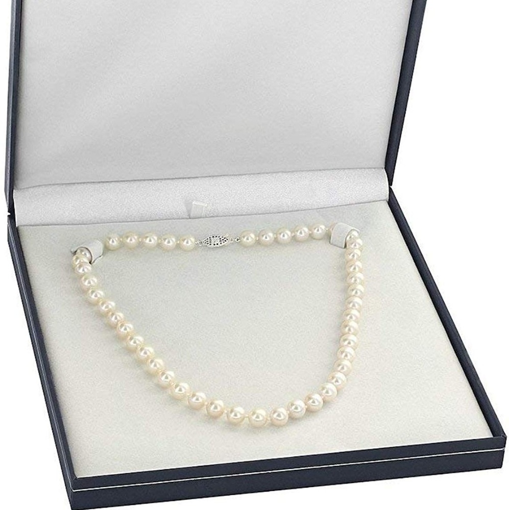 14k white gold pearl necklace